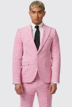 Style·2 Piece Suits|Style·Bold Prints|Twisted Tailor Magnussen Slim Fit Pink Flocked Suit