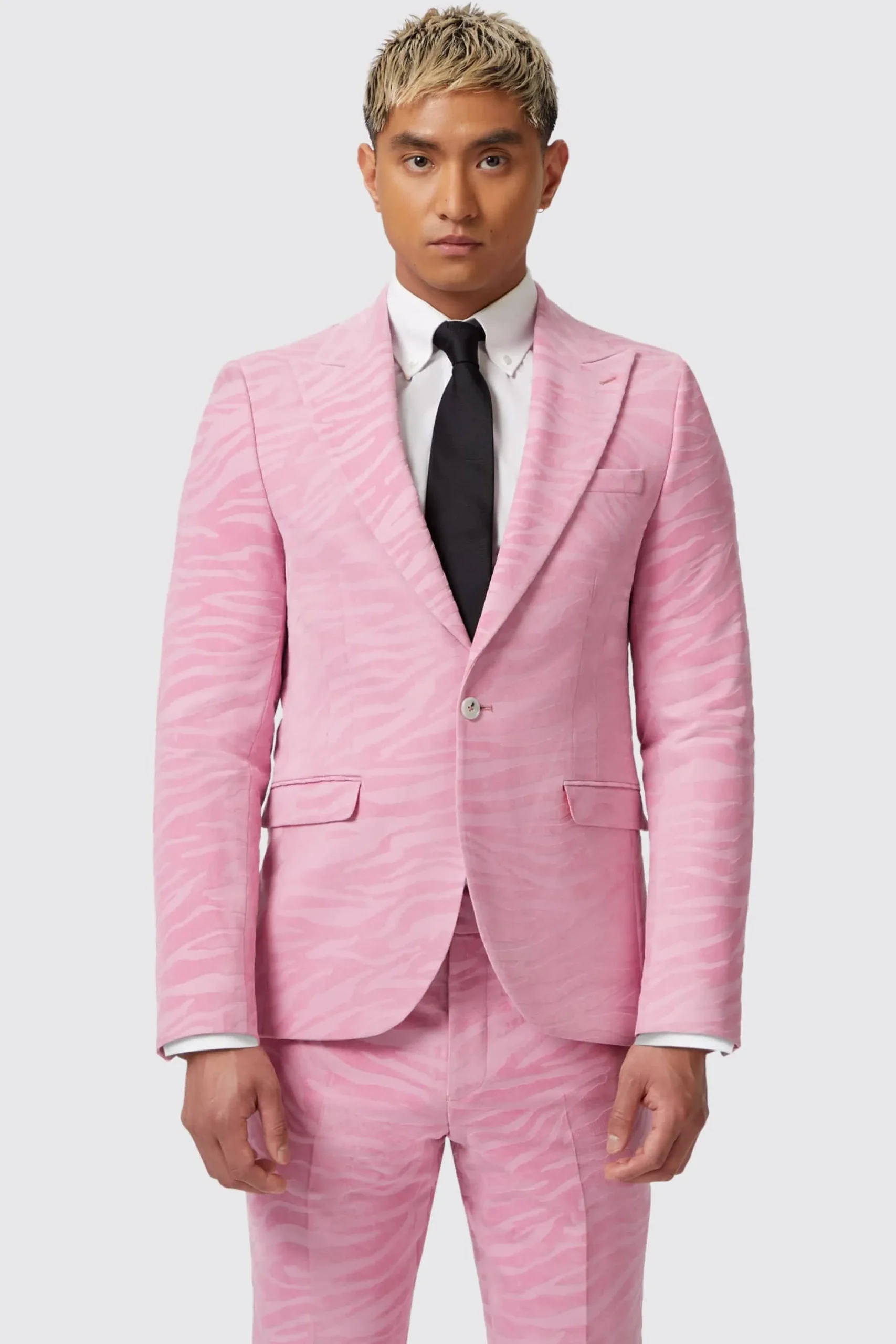 Style·2 Piece Suits|Style·Bold Prints|Twisted Tailor Magnussen Slim Fit Pink Flocked Suit