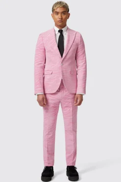 Jackets·Party Jackets|Twisted Tailor Magnussen Slim Fit Pink Flocked Jacket