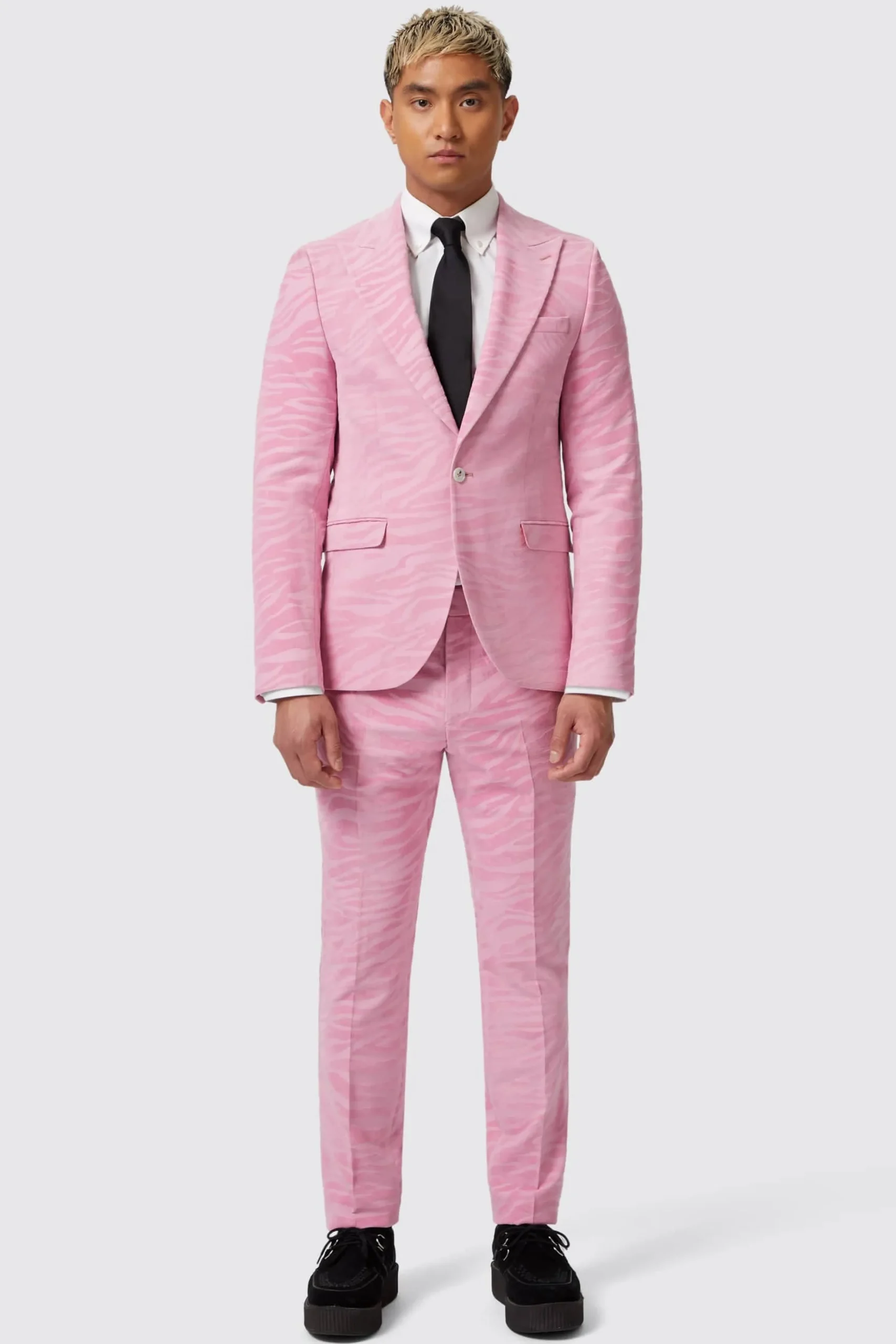 Jackets·Party Jackets|Twisted Tailor Magnussen Slim Fit Pink Flocked Jacket