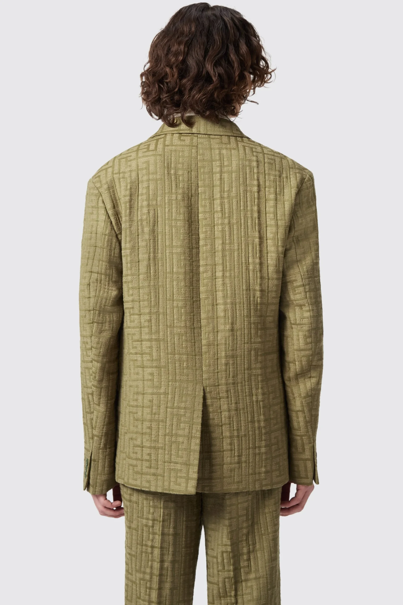 Unisex|Twisted Tailor Malacia Oversized Green Jacquard Jacket
