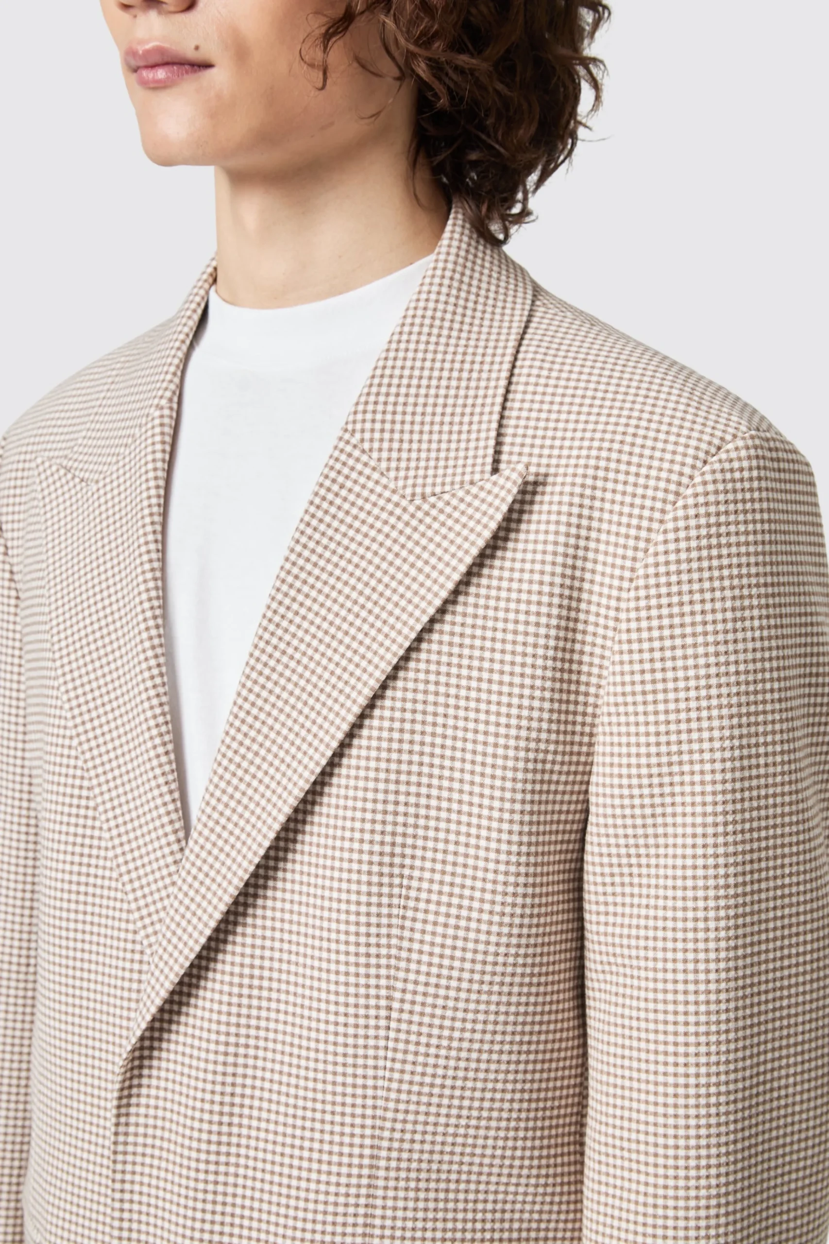 Unisex|Twisted Tailor Maldini Oversized Brown Check Jacket