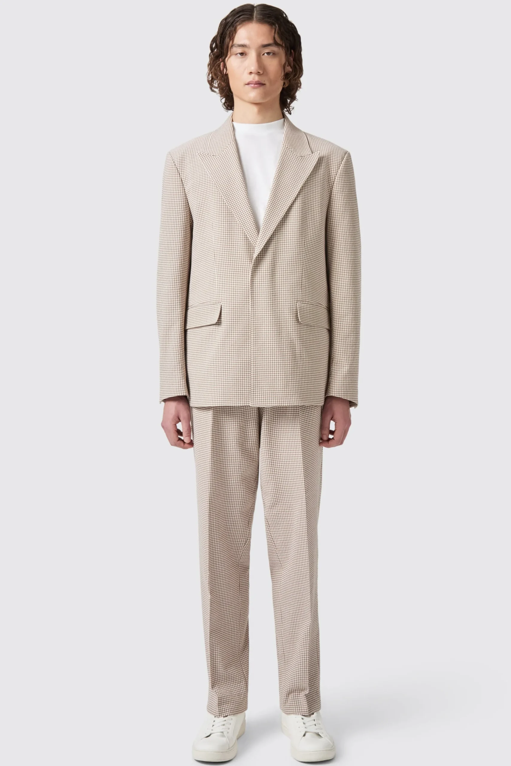 Unisex|Twisted Tailor Maldini Oversized Brown Check Trousers