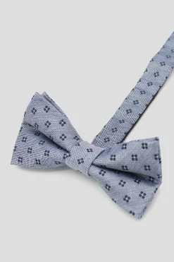 Suit Accessories·Bow Ties|Twisted Tailor Monty Blue Micro-Print Bow Tie