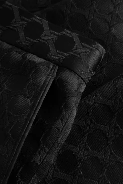Trousers·Casual Trousers|Twisted Tailor Papatya Slim Fit Black Jacquard Trousers