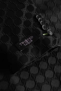 Style·Bold Prints|Occasion·Back To It|Twisted Tailor Papatya Slim Fit Black Jacquard Suit