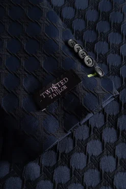 Style·Bold Prints|Occasion·Party Suits|Twisted Tailor Papatya Slim Fit Navy Jacquard Suit