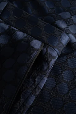 Style·Bold Prints|Occasion·Party Suits|Twisted Tailor Papatya Slim Fit Navy Jacquard Suit