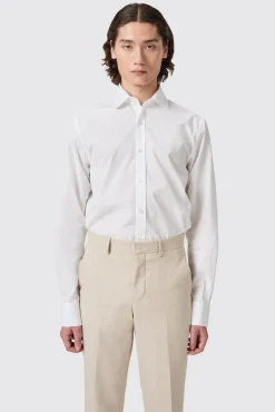 Style·Everyday Essentials|Occasion·Formal Shirts|Twisted Tailor Penny Slim Fit Club Collar White Cotton Shirt