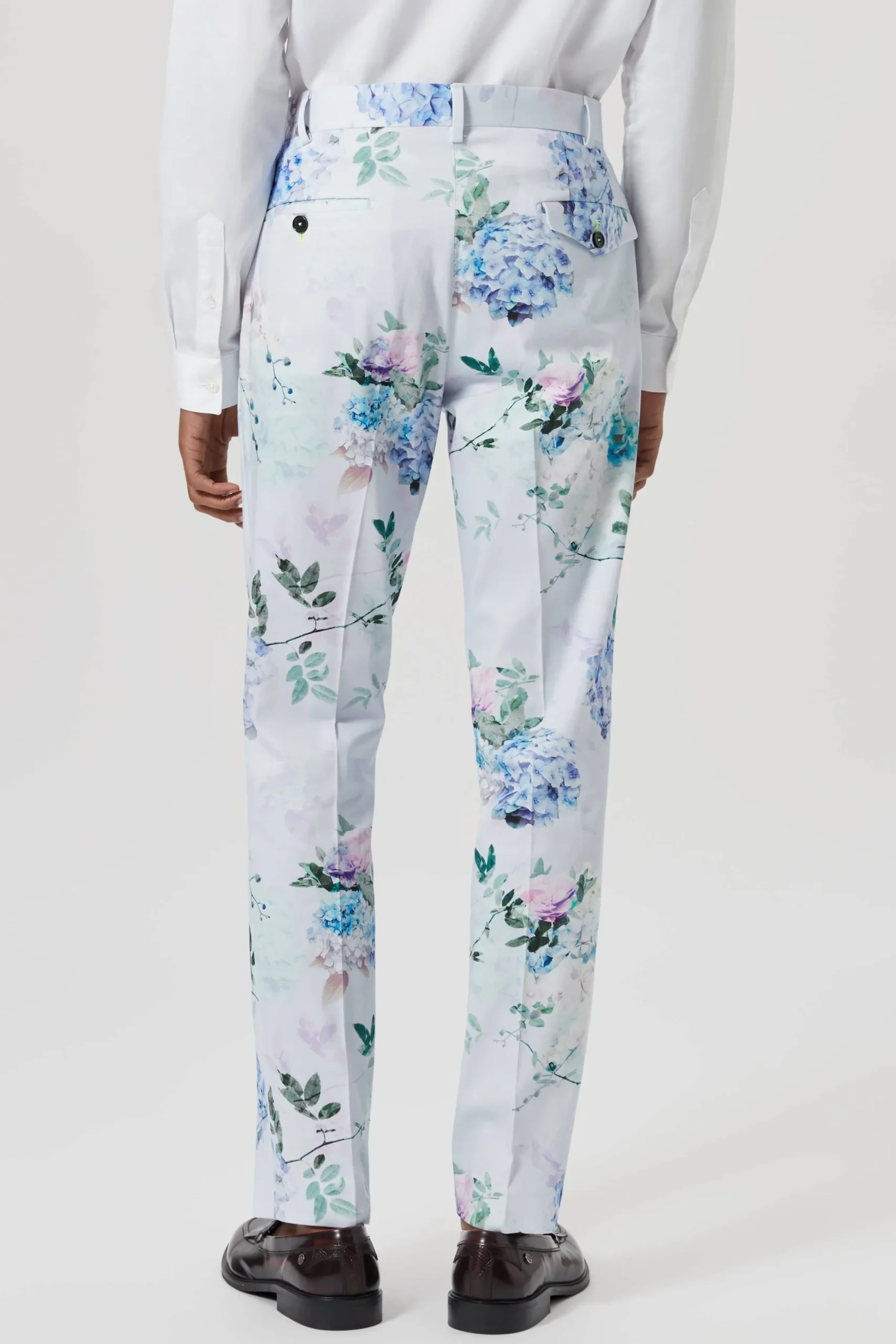 Trousers·Floral Trousers|Twisted Tailor Pickhurst Skinny Fit Blue Floral Cotton Trousers