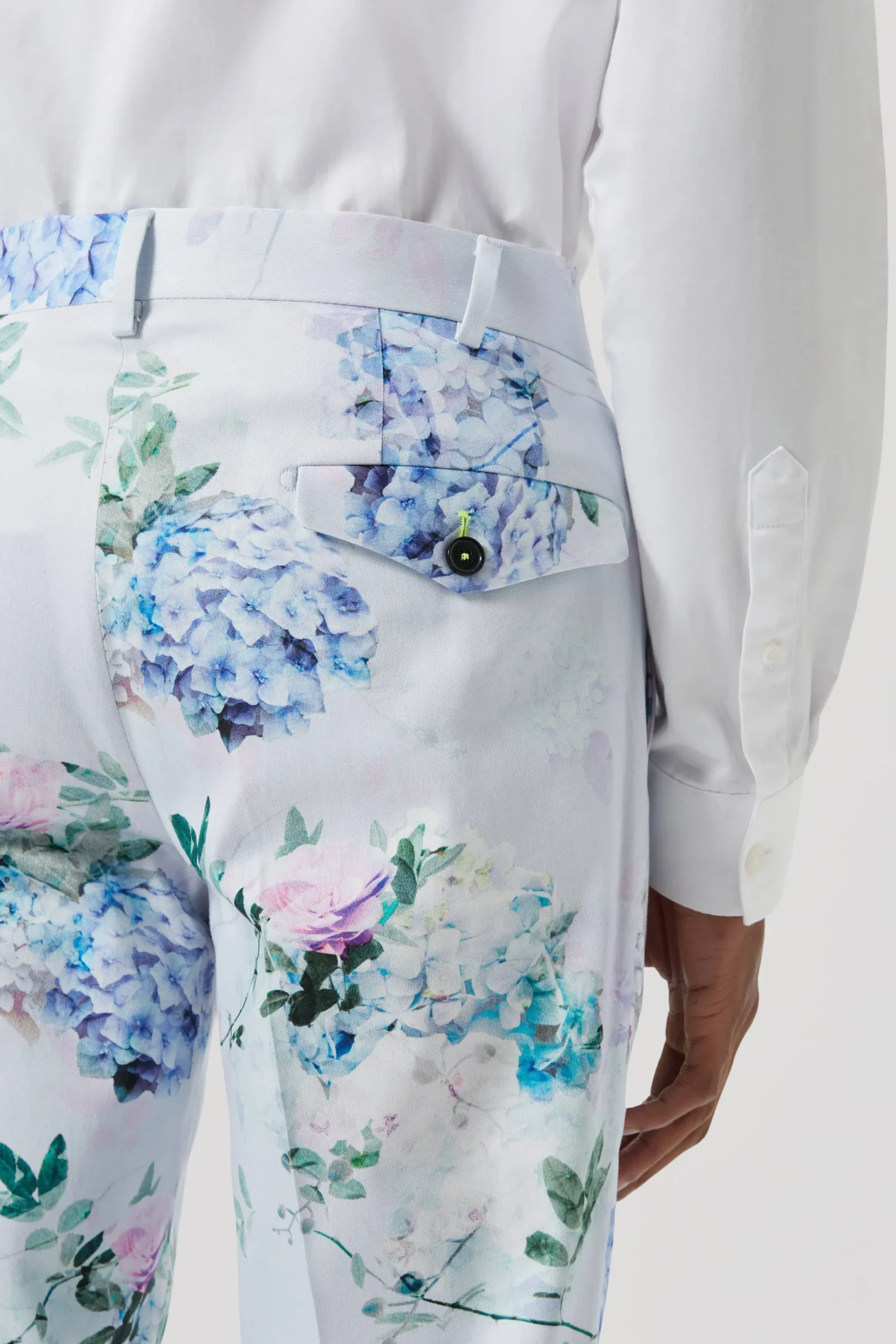 Trousers·Floral Trousers|Twisted Tailor Pickhurst Skinny Fit Blue Floral Cotton Trousers