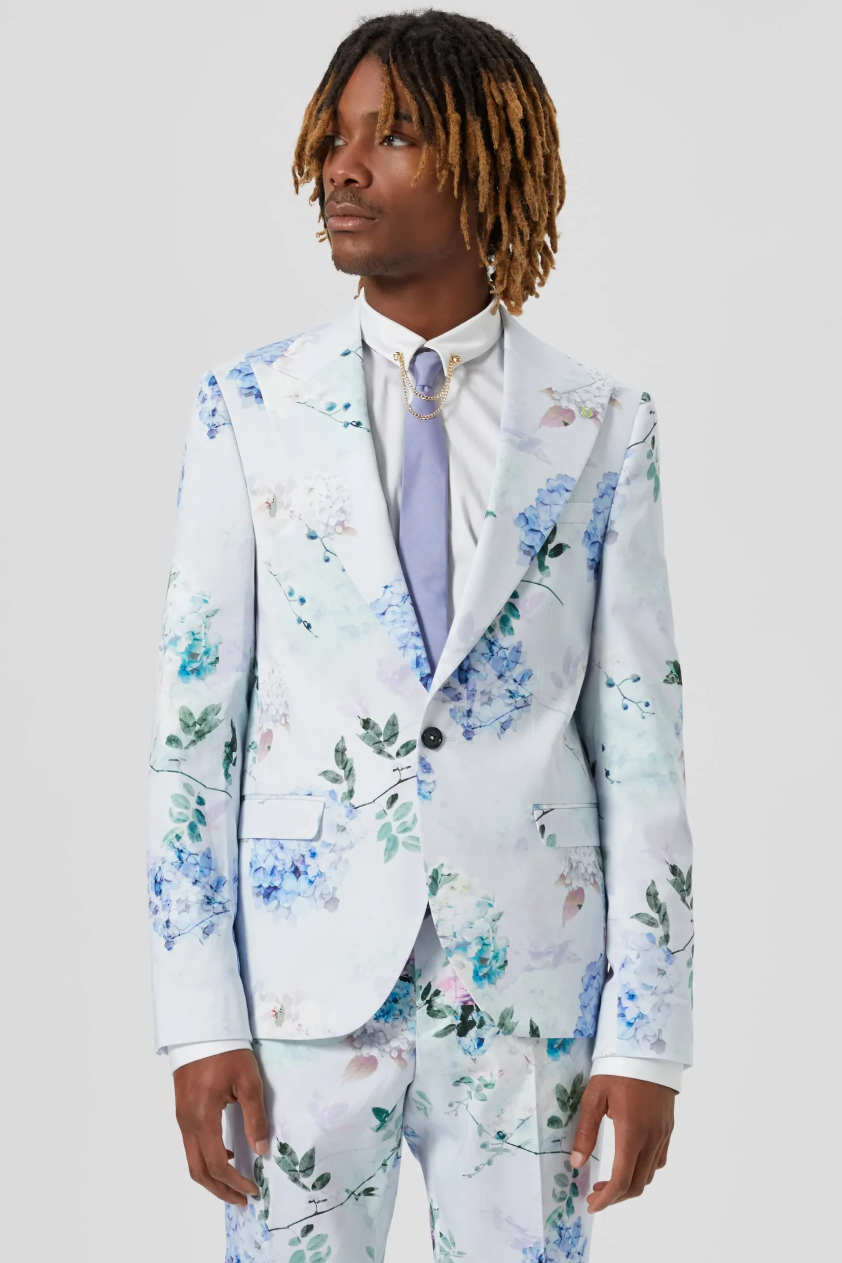 Style·Floral Suits|Style·2 Piece Suits|Twisted Tailor Pickhurst Skinny Fit Blue Floral Cotton Suit