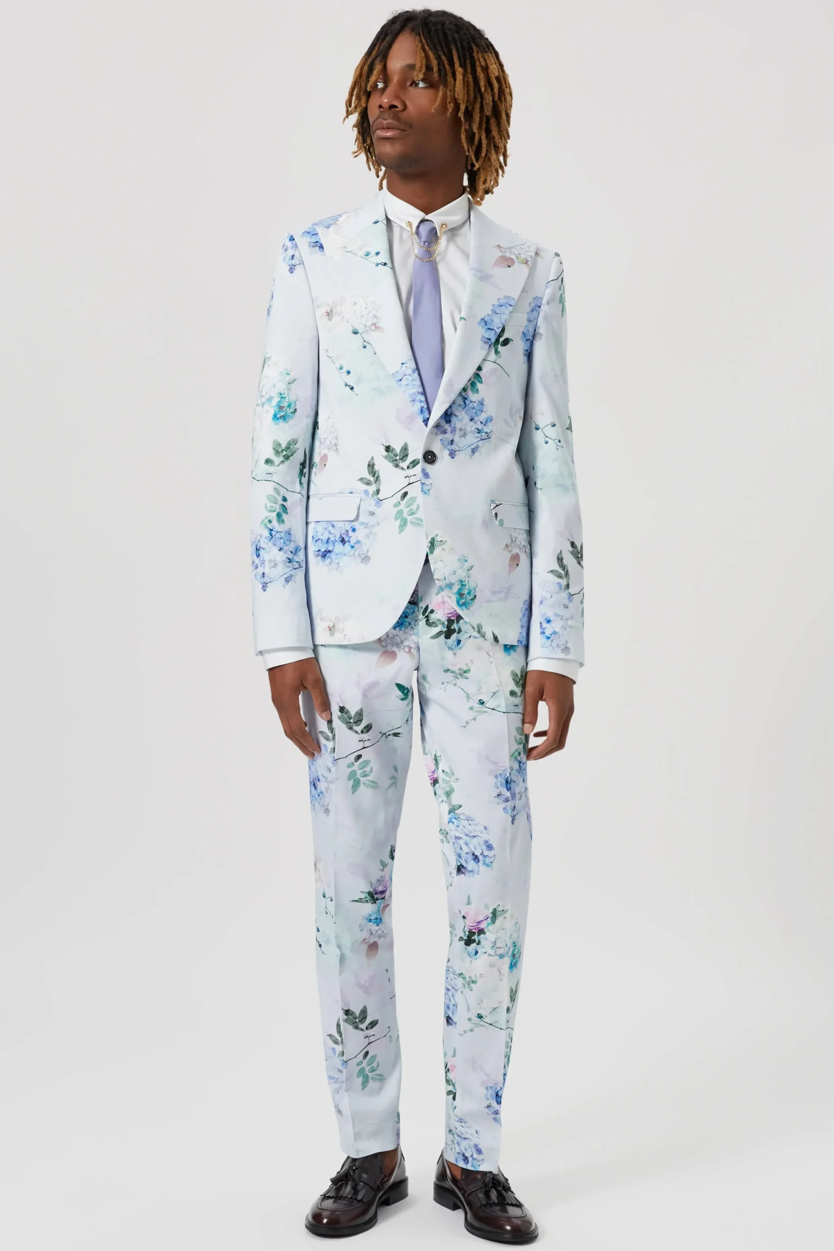 Style·Floral Suits|Style·2 Piece Suits|Twisted Tailor Pickhurst Skinny Fit Blue Floral Cotton Suit