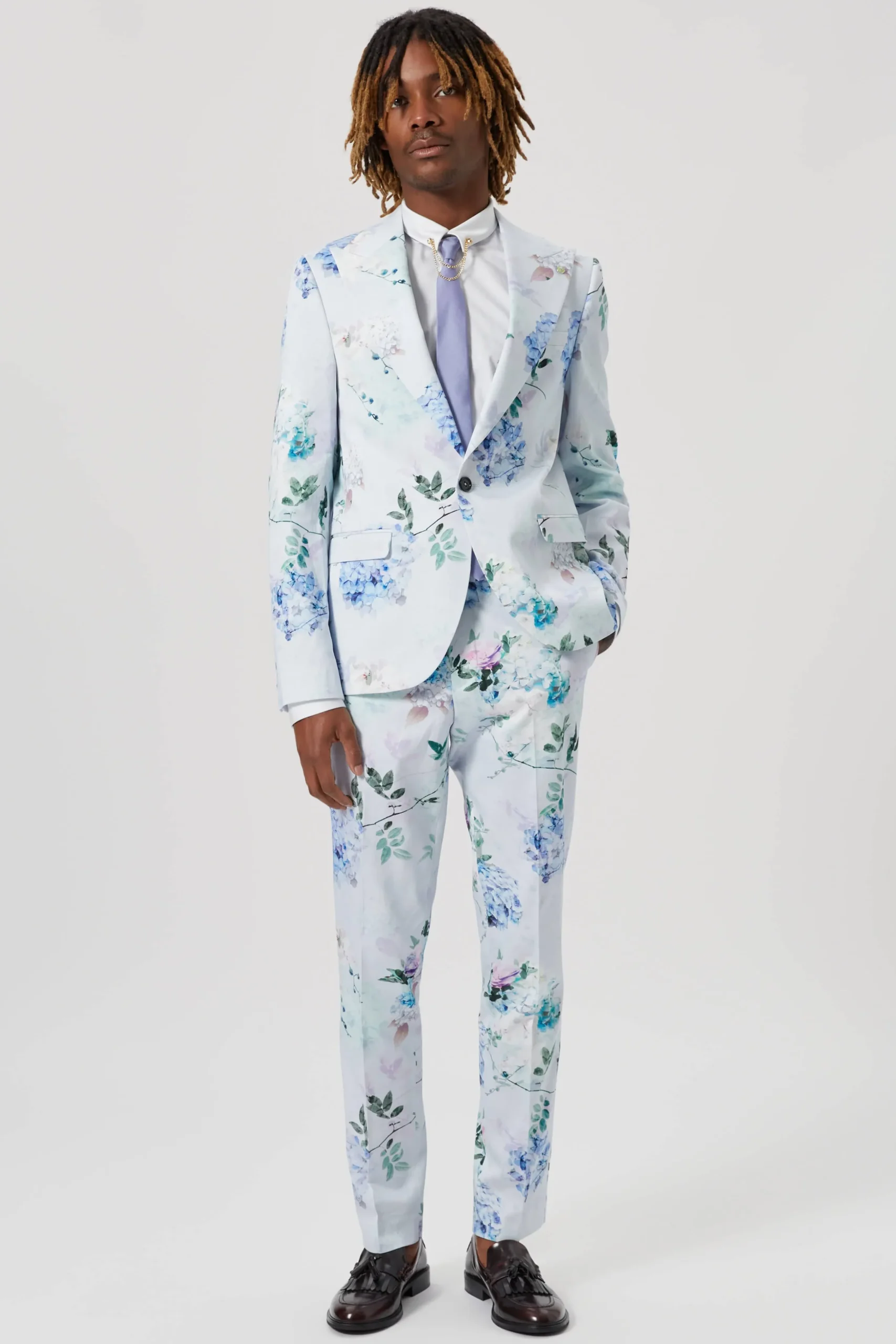 Jackets·Floral Jackets|Twisted Tailor Pickhurst Skinny Fit Blue Floral Cotton Jacket