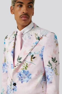 Jackets·Floral Jackets|Twisted Tailor Pickhurst Slim Fit Pink Floral Cotton Jacket