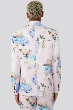 Jackets·Floral Jackets|Twisted Tailor Pickhurst Slim Fit Pink Floral Cotton Jacket