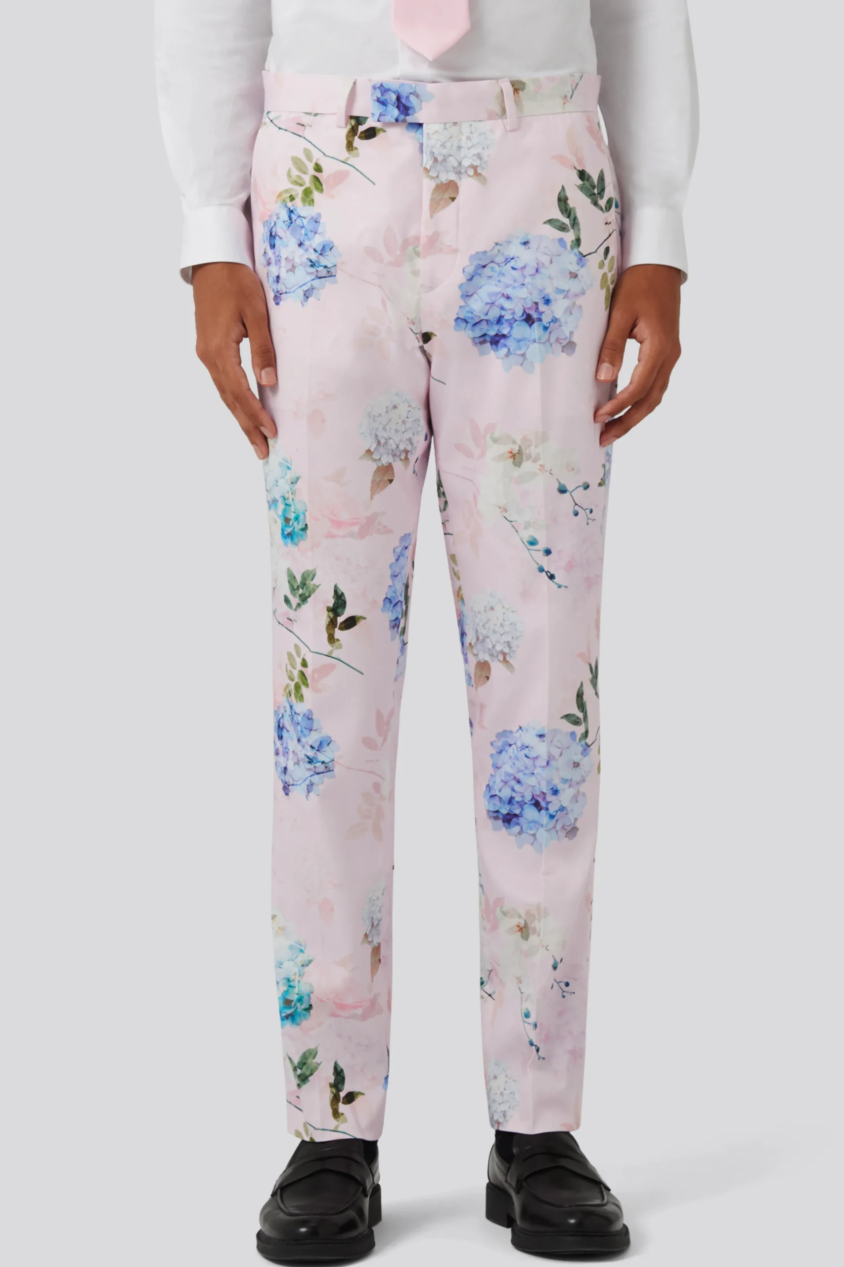 Trousers·Floral Trousers|Twisted Tailor Pickhurst Slim Fit Pink Floral Cotton Trousers