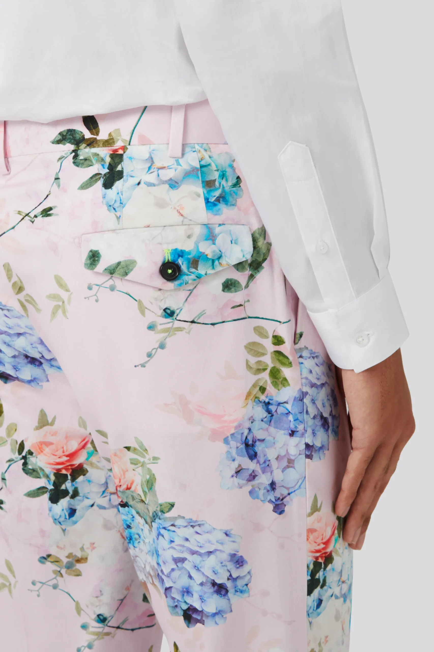 Trousers·Floral Trousers|Twisted Tailor Pickhurst Slim Fit Pink Floral Cotton Trousers