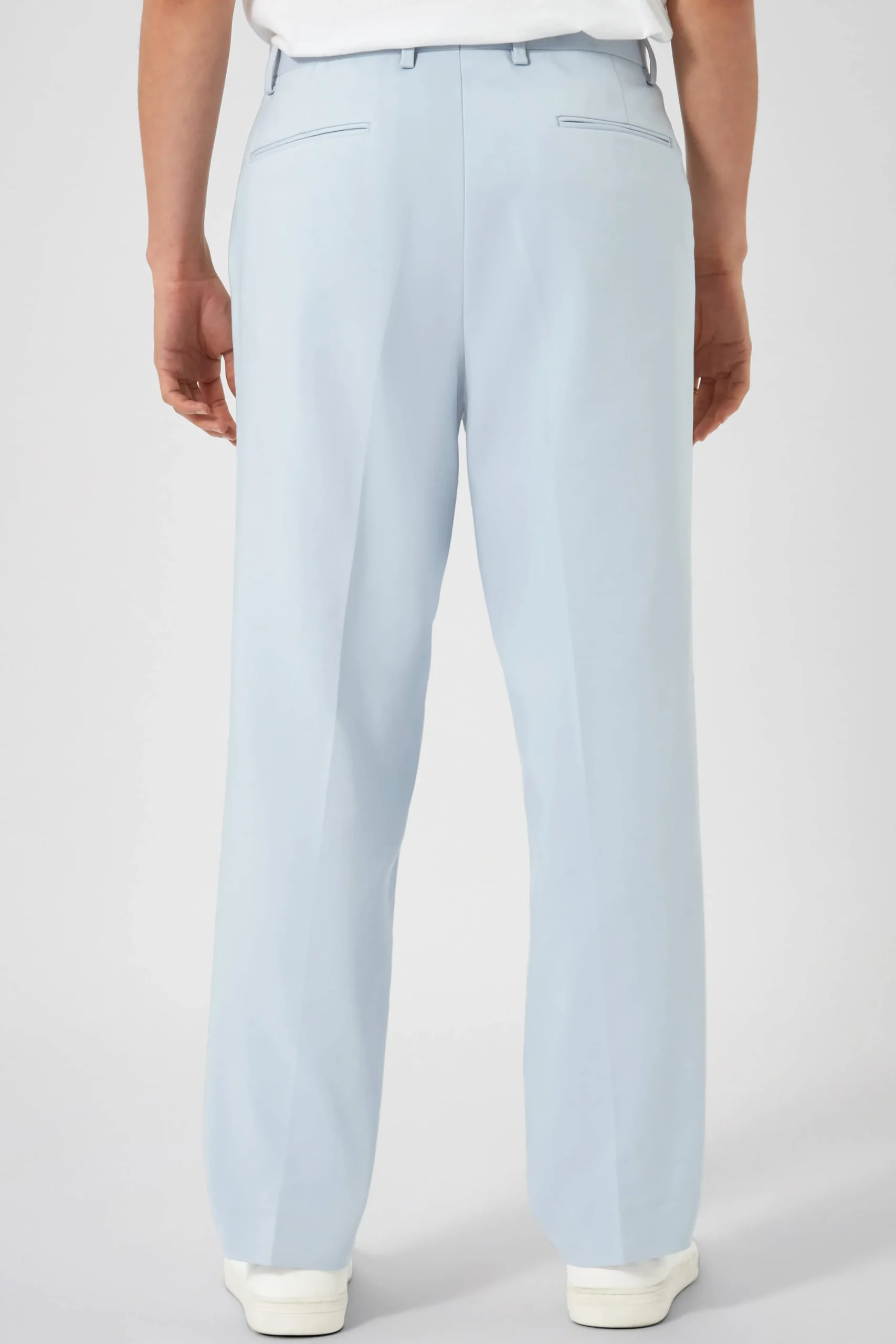 Unisex|Twisted Tailor Pierre Oversized Blue Cotton Trousers