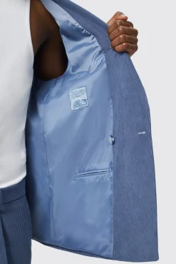 Unisex|Style·Double Breasted Suits|Twisted Tailor Pirlo Oversized Double Breasted Blue Corduroy Suit