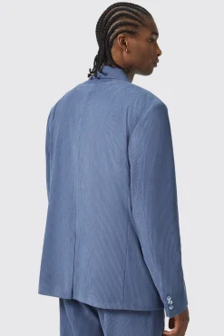 Unisex|Jackets·Casual Jackets|Twisted Tailor Pirlo Oversized Double Breasted Blue Corduroy Jacket