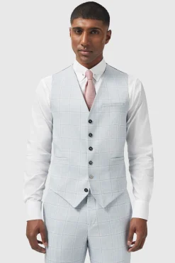 Waistcoats|Twisted Tailor Richmond Light Blue Waistcoat