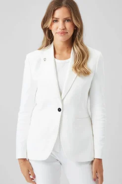 Woman|Twisted Tailor Sian Skinny Fit White Cotton Jacket