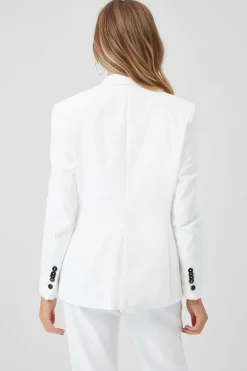 Woman|Twisted Tailor Sian Skinny Fit White Cotton Jacket