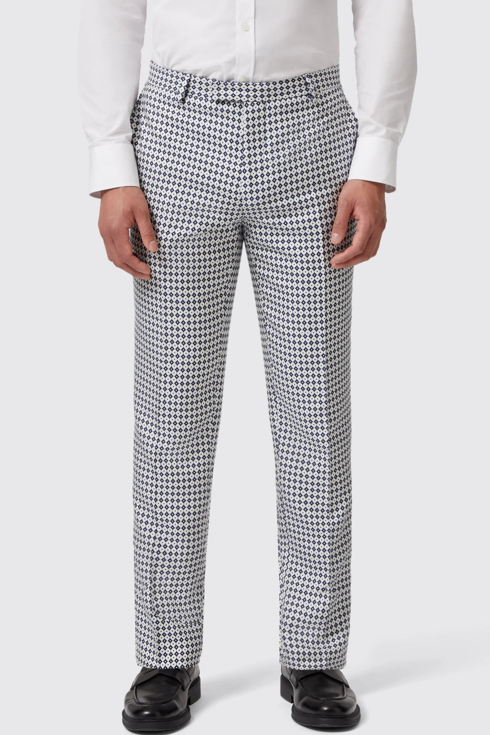 Trousers·Party Trousers|Twisted Tailor Siorek Slim Fit Navy Jacquard Trousers