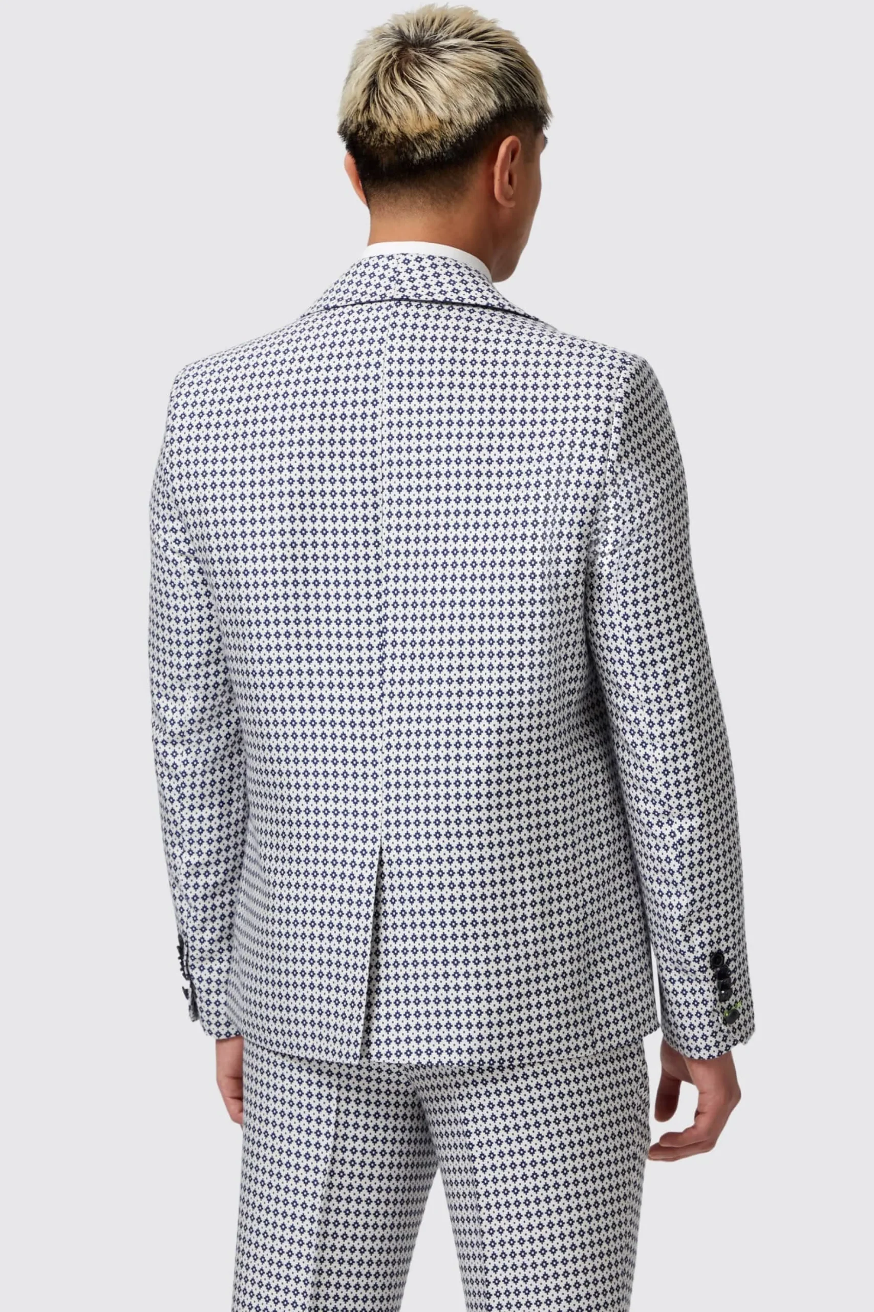 Style·Bold Prints|Occasion·Party Suits|Twisted Tailor Siorek Slim Fit Navy Jacquard Suit