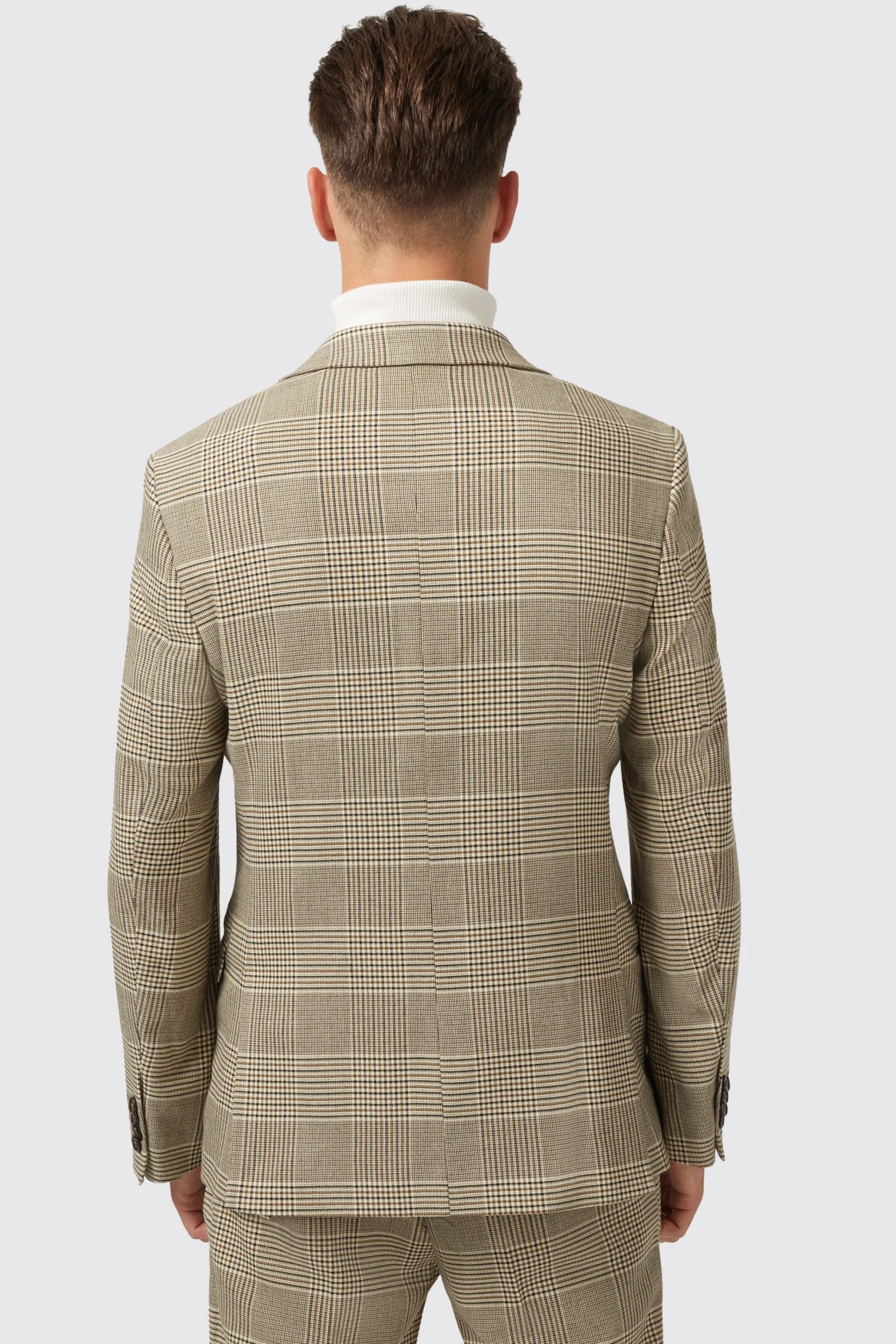 Jackets·Work Jackets|Twisted Tailor Strauss Slim Fit Neutral Check Jacket