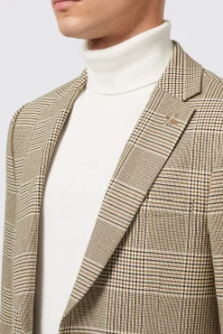 Jackets·Work Jackets|Twisted Tailor Strauss Slim Fit Neutral Check Jacket