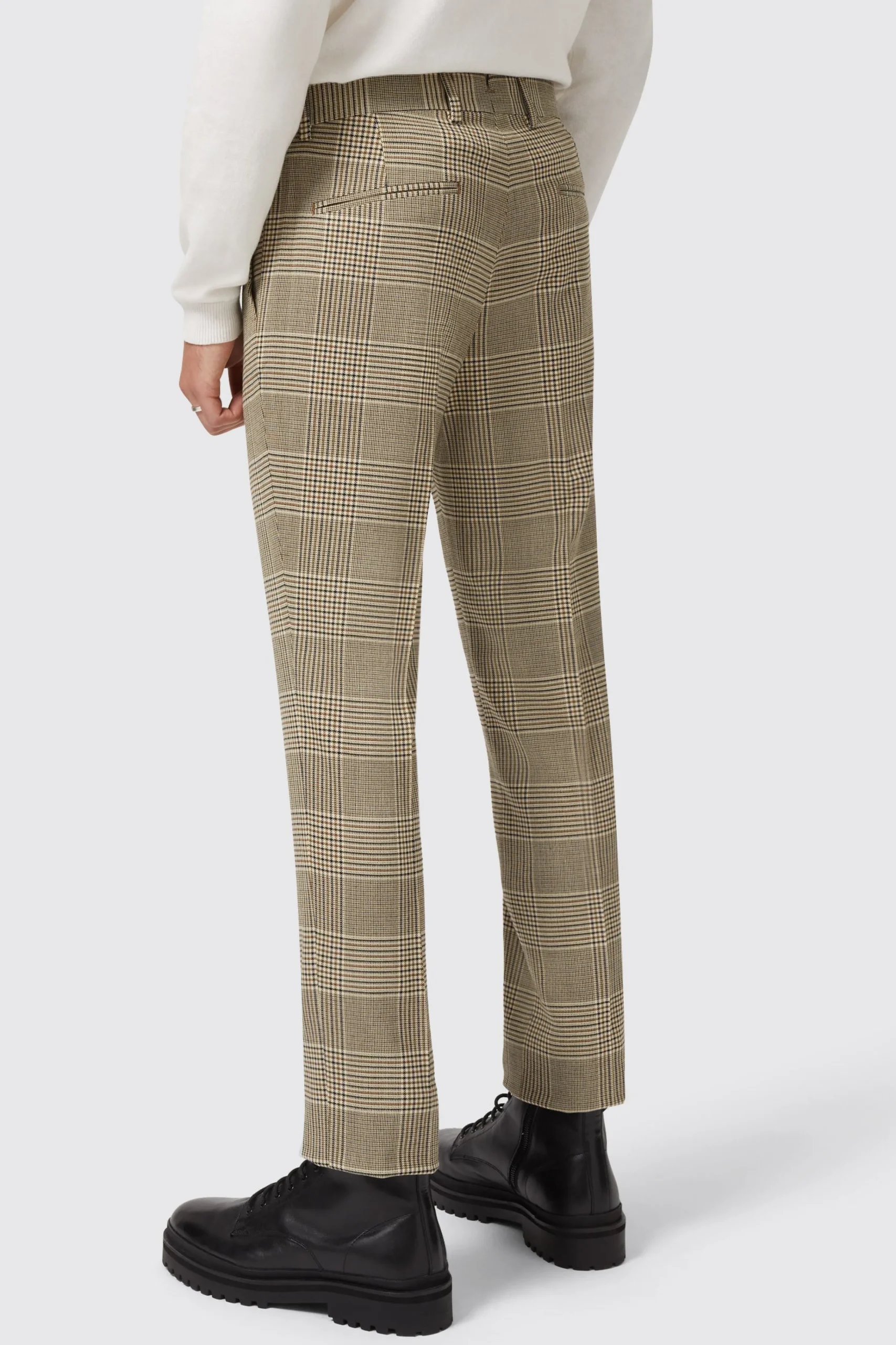 Trousers·Casual Trousers|Trousers·Work Trousers|Twisted Tailor Strauss Slim Fit Neutral Check Trouser