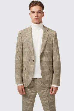 Style·Check Suits|Style·2 Piece Suits|Twisted Tailor Strauss Slim Fit Neutral Check Suit