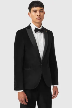 Style·3 Piece Suits|Style·Tuxedos|Twisted Tailor Sylvester Skinny Fit Black Velvet Tuxedo Suit