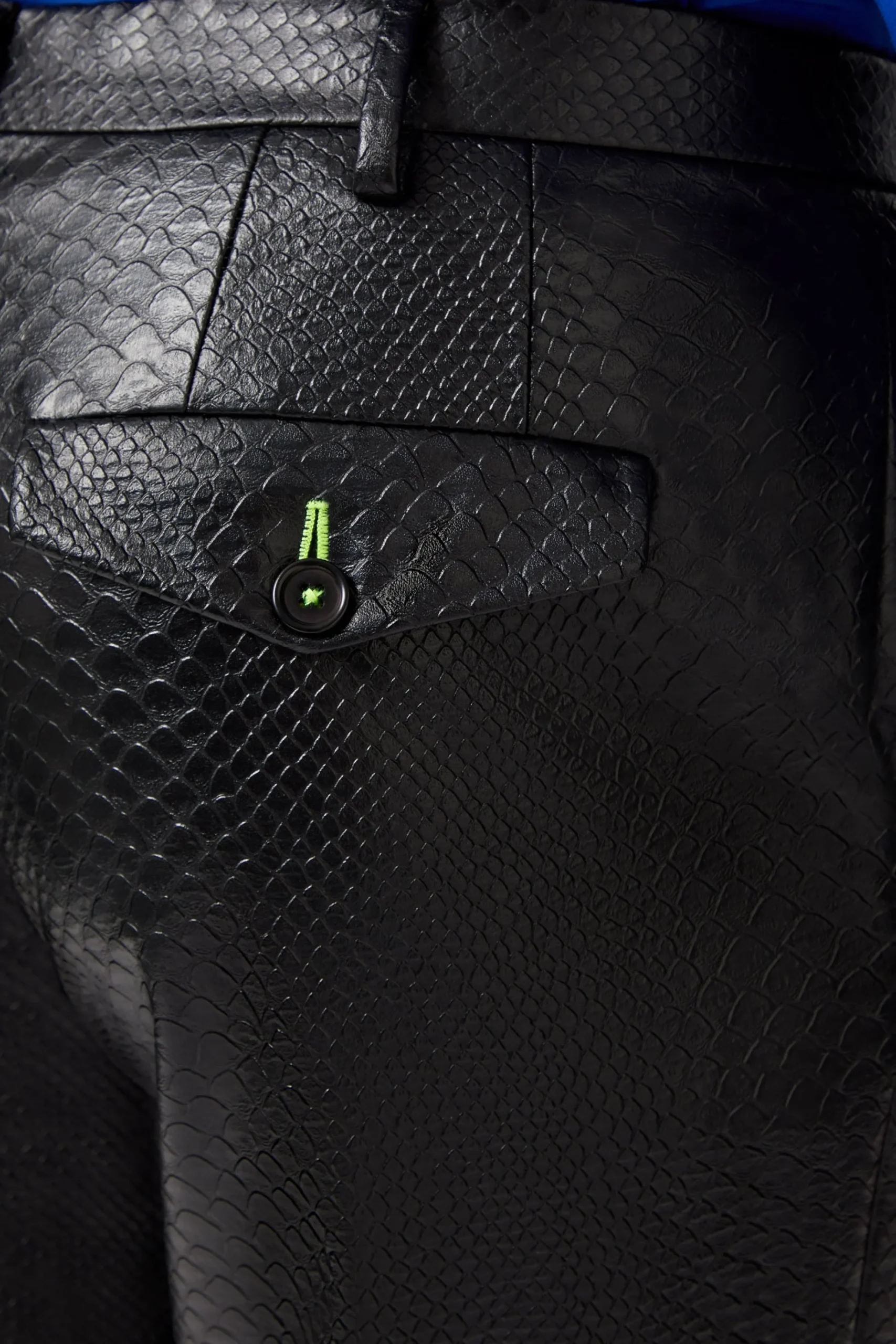Trousers·Party Trousers|Twisted Tailor Trinity Slim Fit Faux Leather Snakeskin Trousers