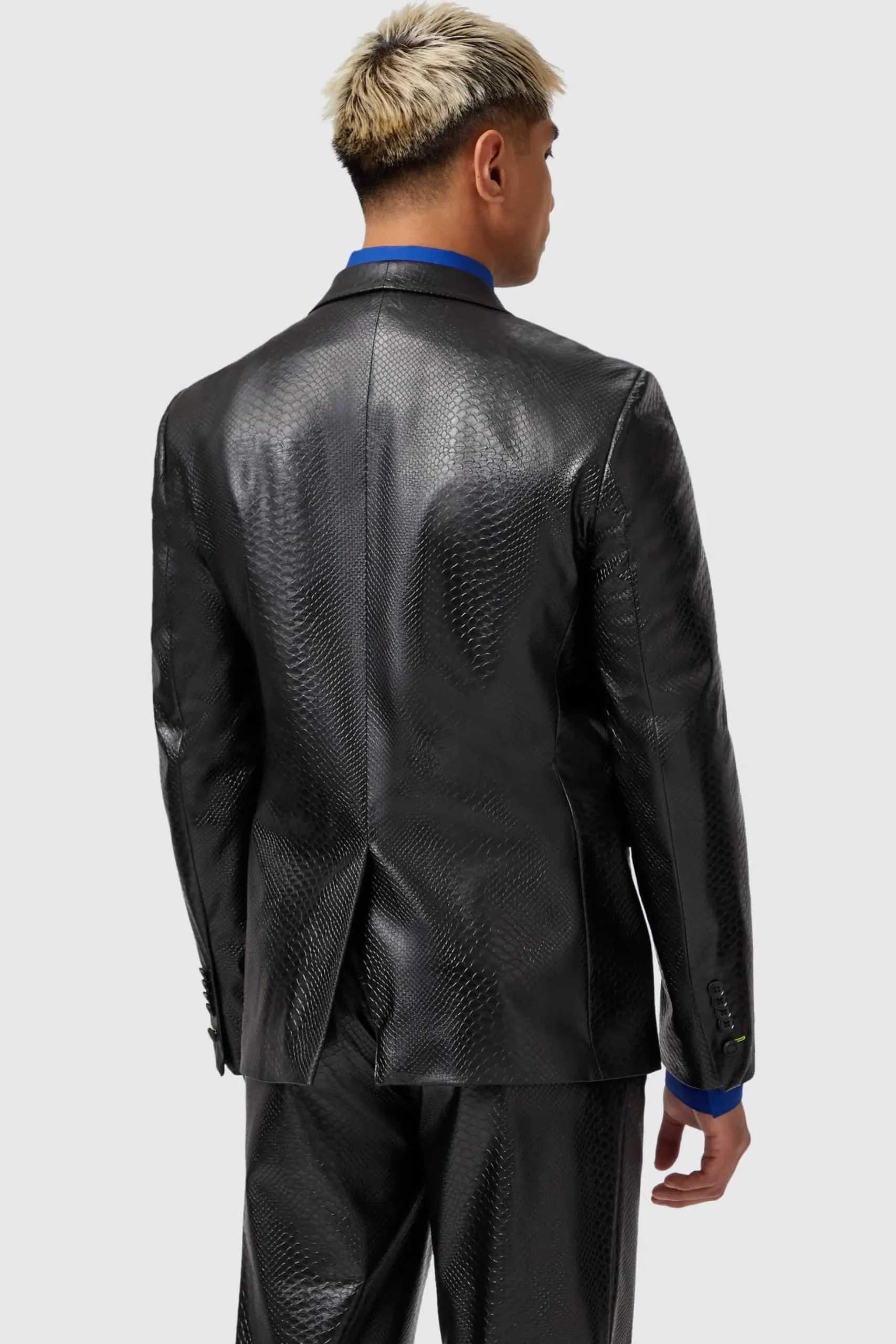 Style·2 Piece Suits|Style·Bold Prints|Twisted Tailor Trinity Slim Fit Faux Leather Snakeskin Suit