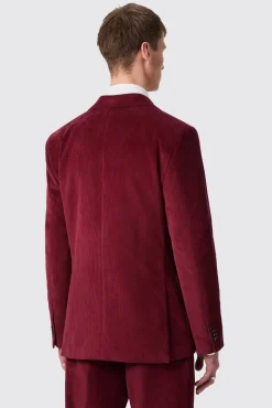Style·Double Breasted Suits|Style·Cord Suits|Twisted Tailor Waugh Slim Fit Burgundy Corduroy Double Breasted Suit