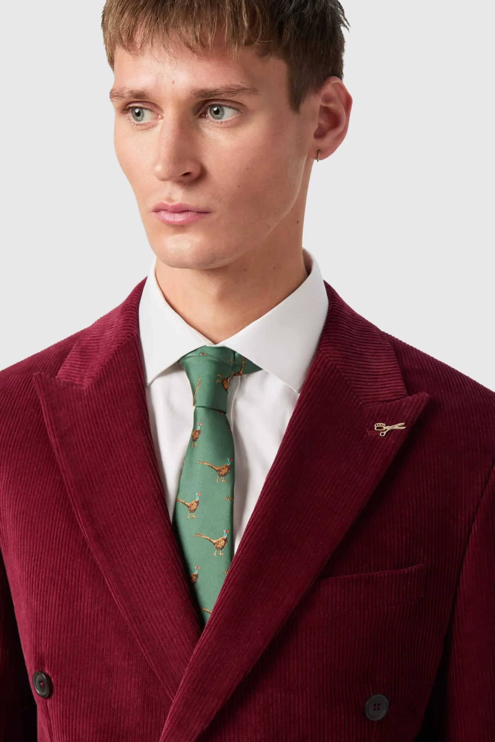 Style·Double Breasted Suits|Style·Cord Suits|Twisted Tailor Waugh Slim Fit Burgundy Corduroy Double Breasted Suit