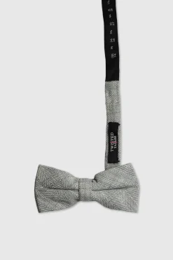 Occasion·Party Suits|Twisted Tailor Wheel Grey Herringbone Bow Tie